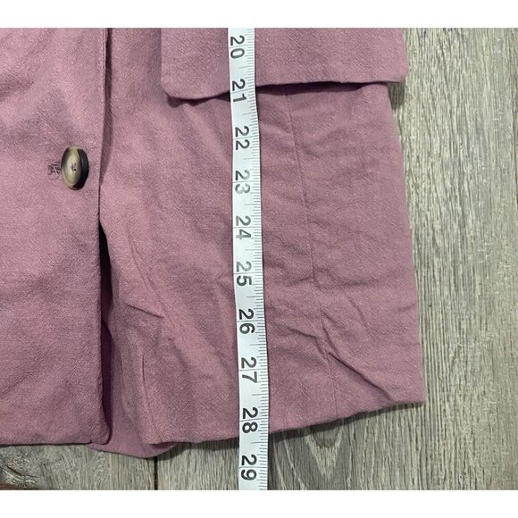 Free People Womens XS Olivia Blazer Dried Currant Linen Blend Purple Pink Jacket - Picture 4 of 5